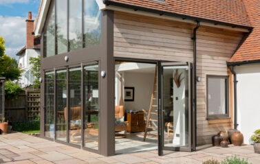 ODC Aluminium curtain walling and bifolding doors installed in Cottage Oxfordshire