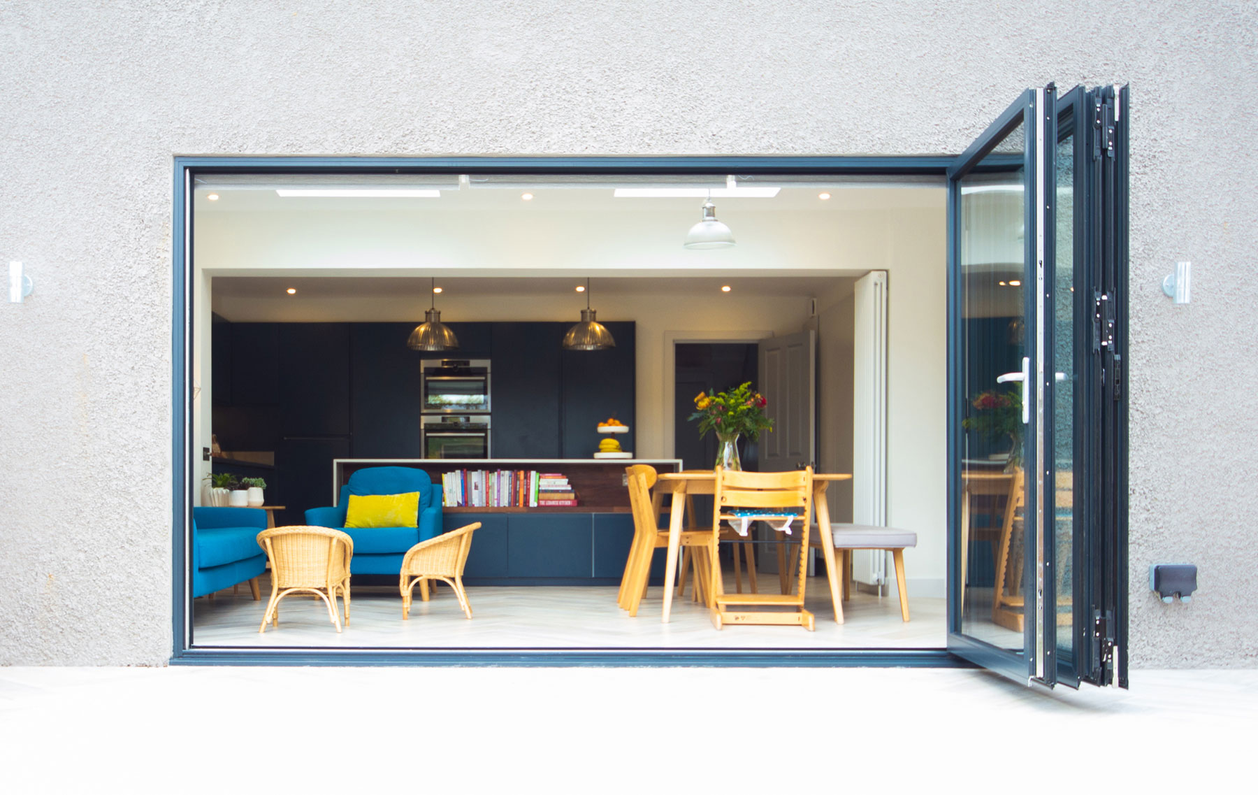 slimline bifolding doors for kitchen extension