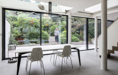 open plan kitchen sliding doors for London home