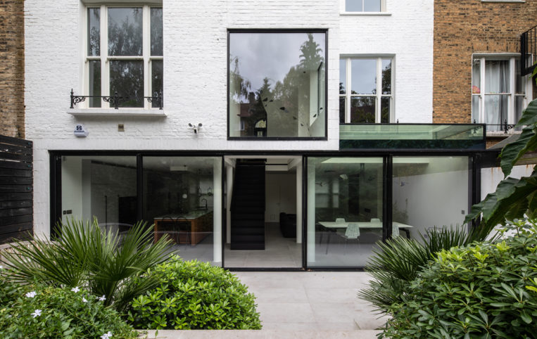 ODC aluminium floor to ceiling sliding door system and fixed window installed in London