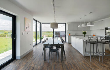 ODC300 aluminium sliding doors for wide views of Essex countryside