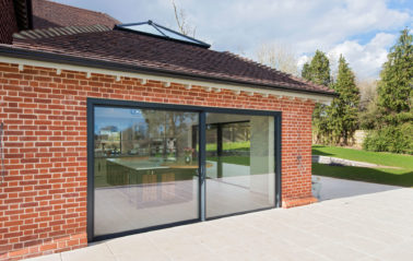 Slimline ODC SL800 Sliding System and roof lantern on stunning ODC new build in new forest