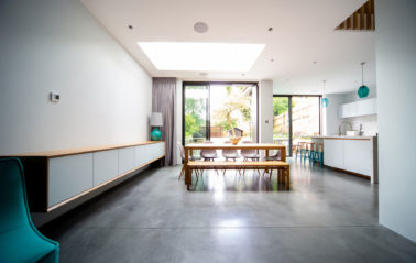 rooflight illuminates dining area