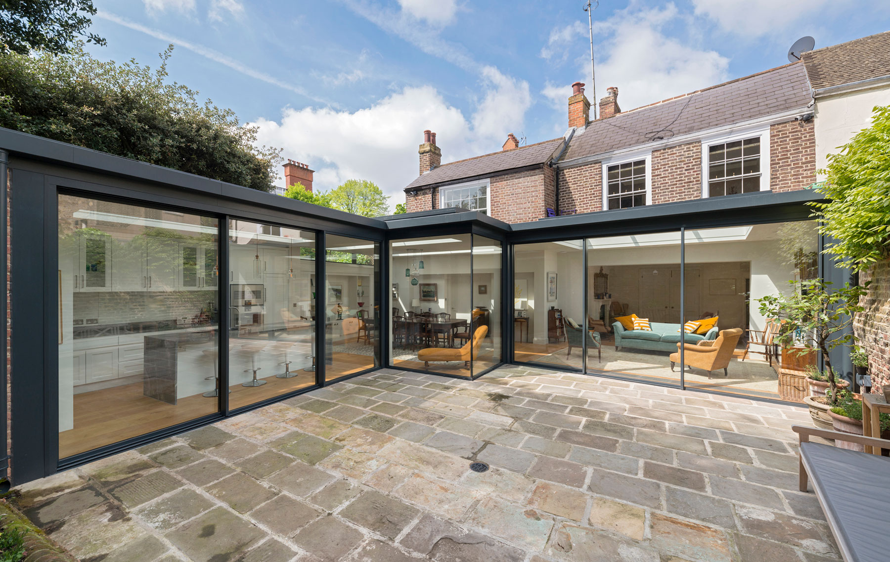 kitchen extension sliding doors for period London home