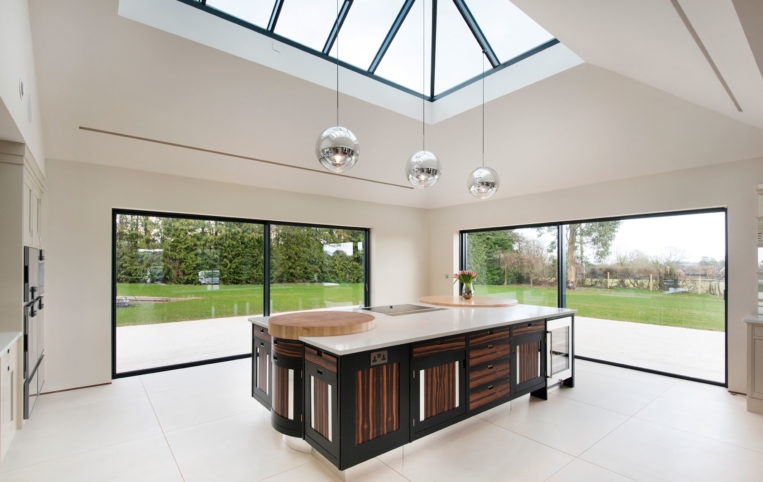 Slimline ODC SL800 Sliding System and roof lantern on stunning ODC new build in new forest