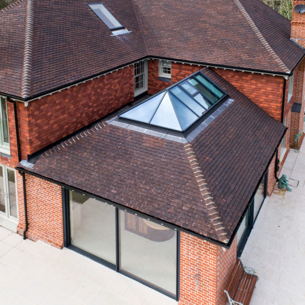 Slimline ODC SL800 Sliding System and roof lantern on stunning ODC new build in new forest