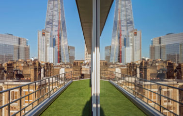 Slimline sliding doors give an amazing view of London