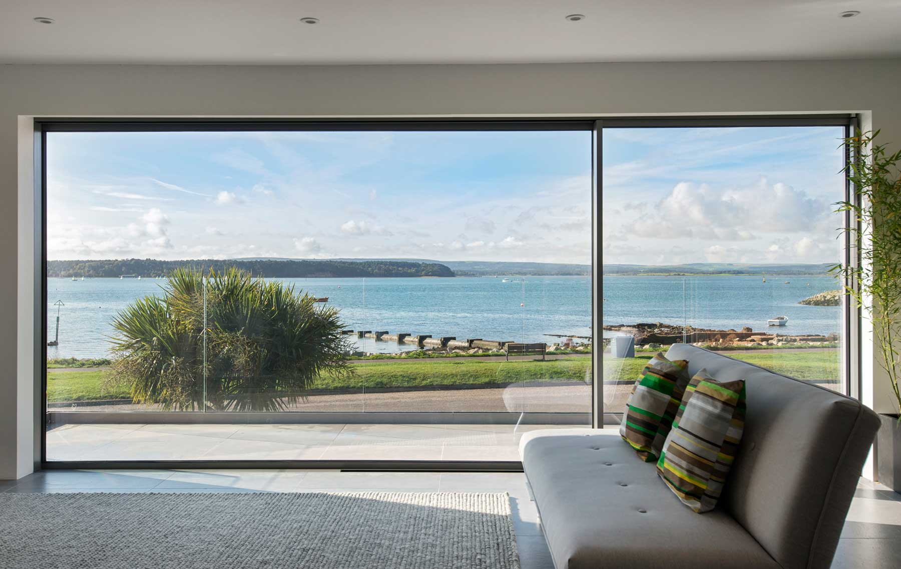 Oversized coastal Glazing overlooking Poole Harbour