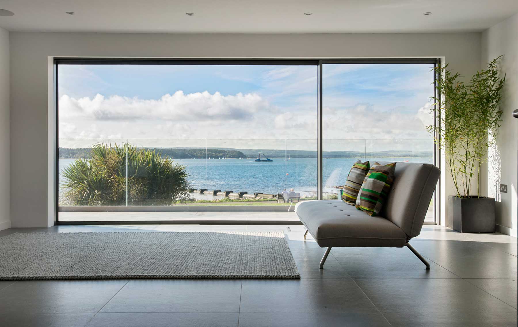 ODC SL800 sliding doors offer views of harbour