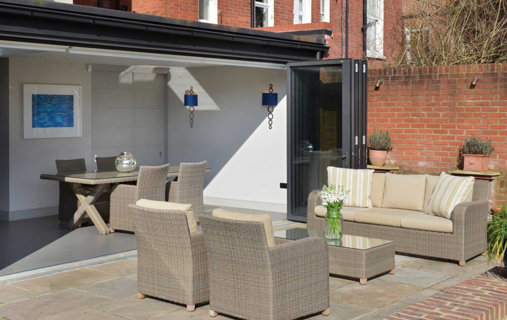 bifold doors open onto patio 