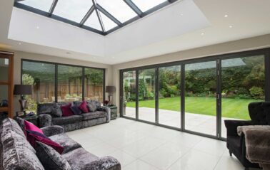 ODC aluminium bifolding door system installed in Beaconsfield Buckinghamshire