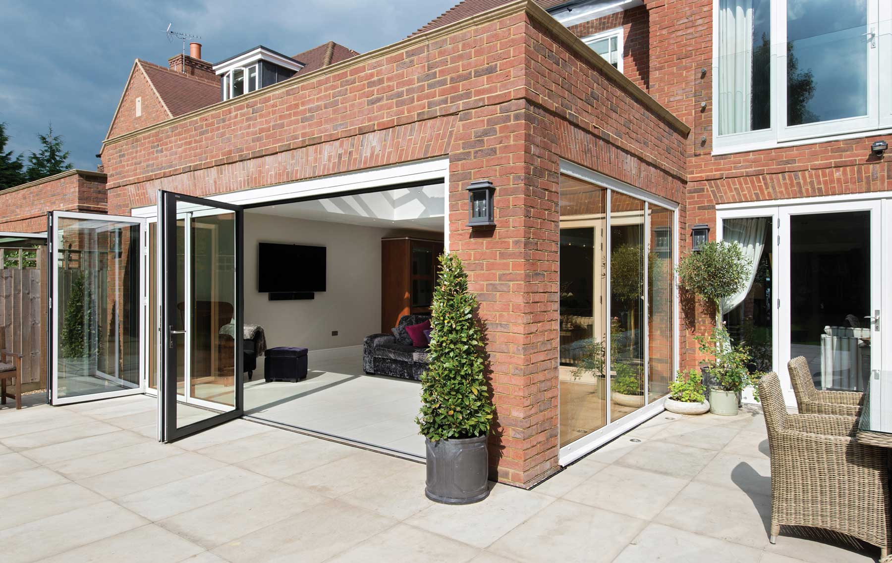 ODC aluminium bifolding door system installed in Beaconsfield Buckinghamshire