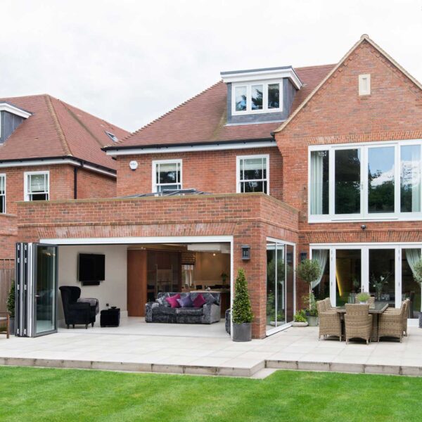 ODC aluminium bifolding door system installed in Beaconsfield Buckinghamshire