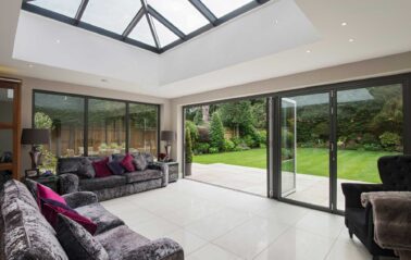 ODC aluminium bifolding door system installed in Beaconsfield Buckinghamshire