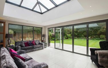 ODC aluminium bifolding door system installed in Beaconsfield Buckinghamshire