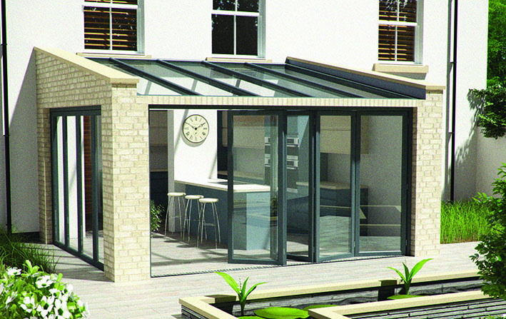 bifold doors and glass roof