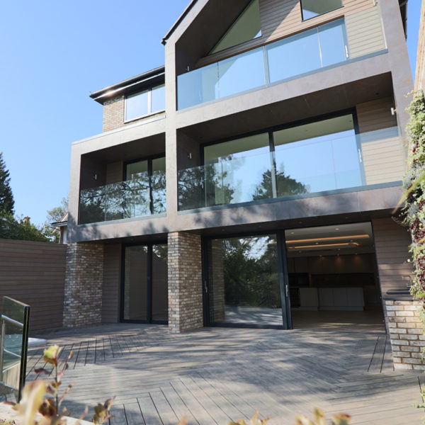 Contemporary sliding doors and balustrades for new build