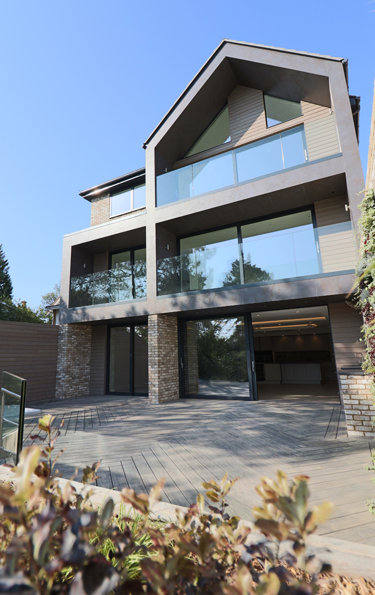 Contemporary sliding doors and balustrades for new build