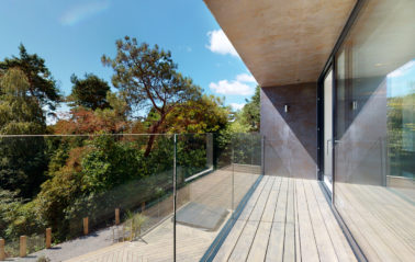 Glass balustrades on Dorset new build home