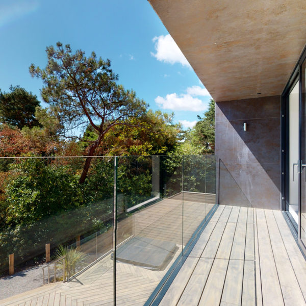 Glass balustrades on Dorset new build home