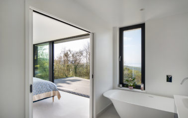 Tilt & turn windows providing ventilation and stunning vistas in this modern new build.