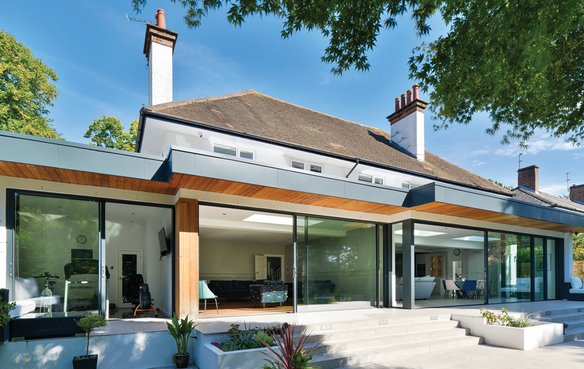 ODC SL700 external sliding doors designed for rear extension