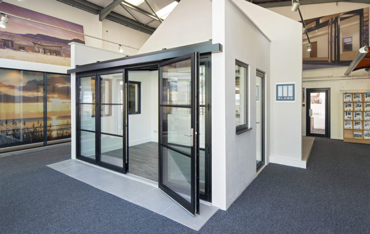 showroom displaying french doors