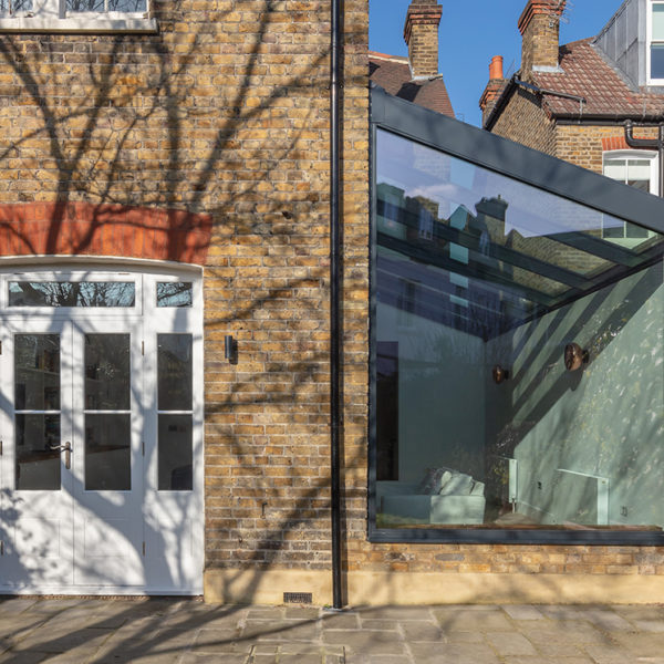 Glass roof and fixed window for London home side extension