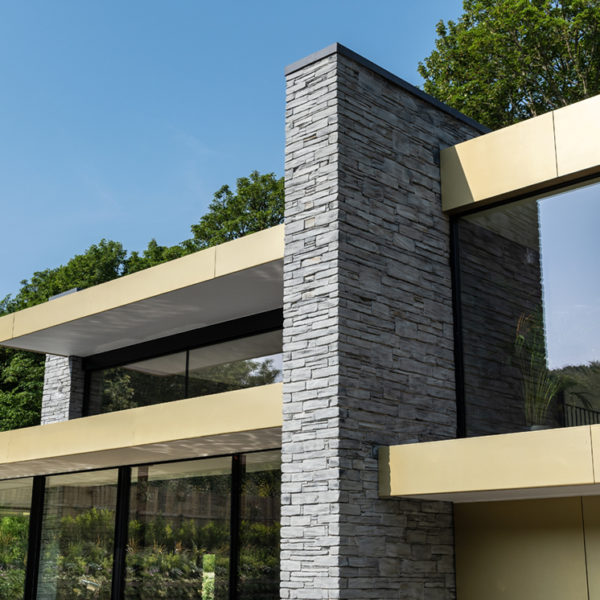 Black frame windows and doors for pavilion house in Cornwall