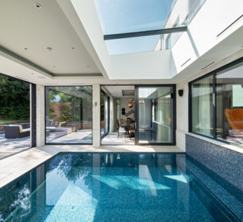 Rooflight and Sliding glass walls for pool room