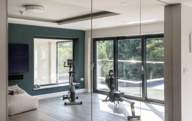 sliding glass walls for home gym